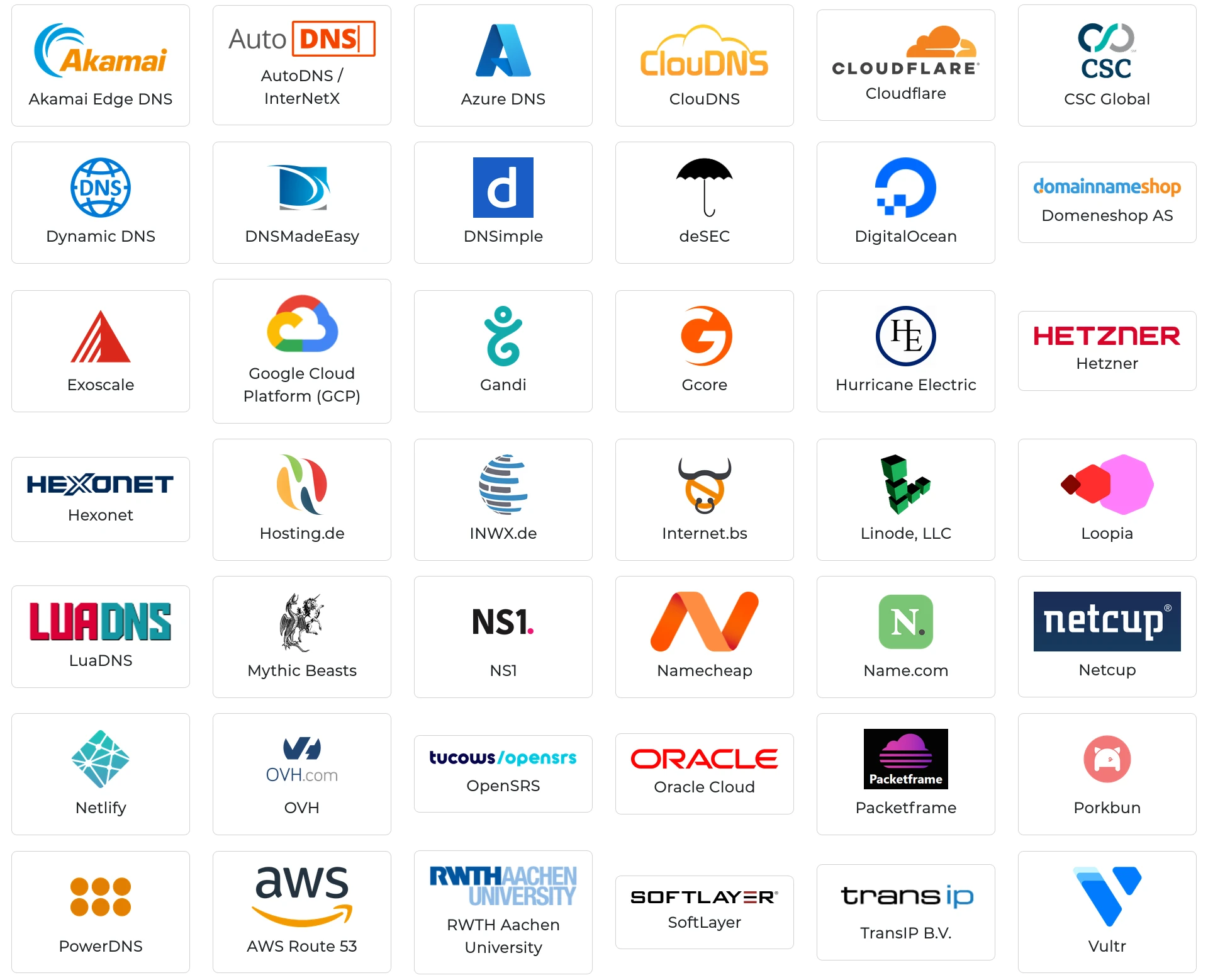 HappyDomain’s supported providers